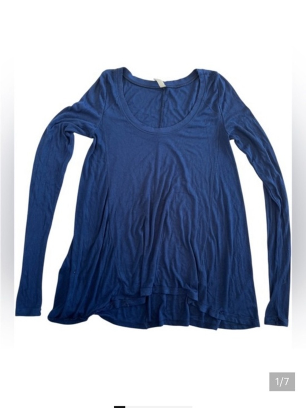 Free People Deep Blue Long Sleeve Tee